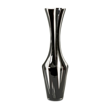 Стеклянная ваза Ultima для цветов прозрачная с черными полосками (большая)