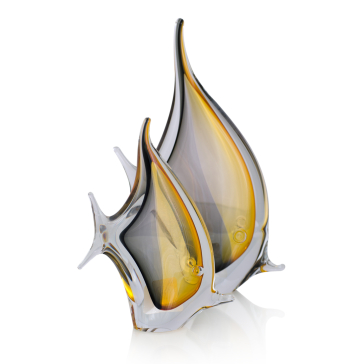 Декоративная фигурка рыбы дымчато-янтарная