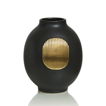 Черная ваза из керамики Maldera