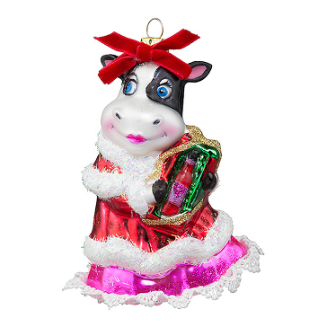 Корова "Рождественский вечер" с подарком